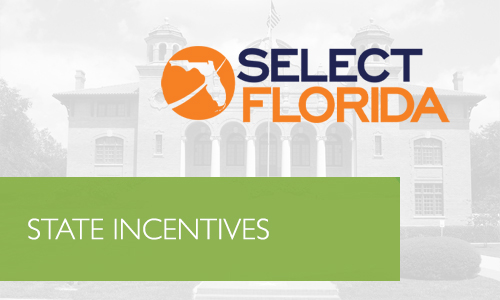 state of florida overlayed on top of the state capital building. State incentives.